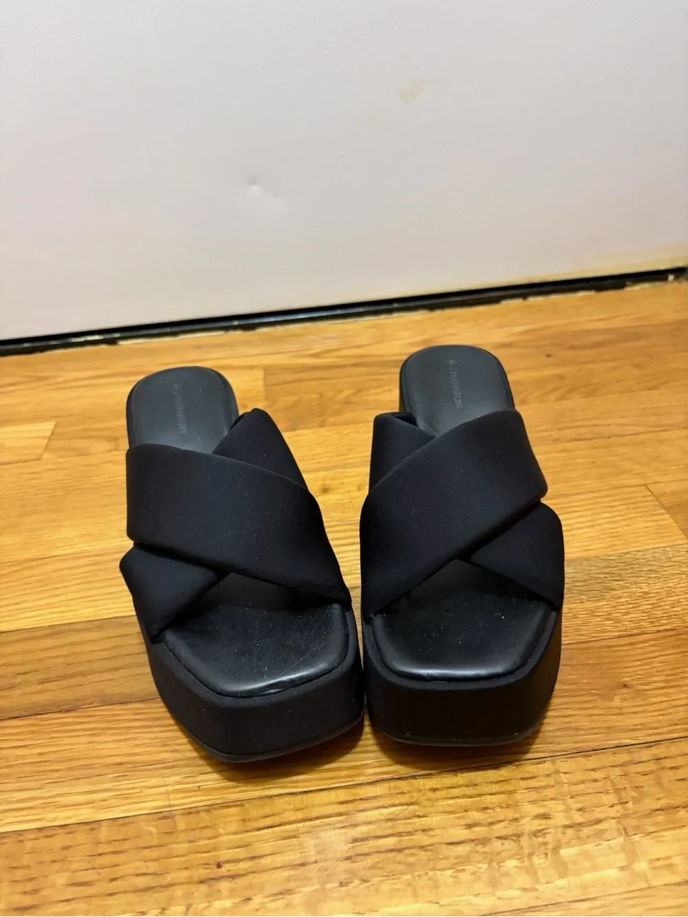 Stradivarius black platform sandals